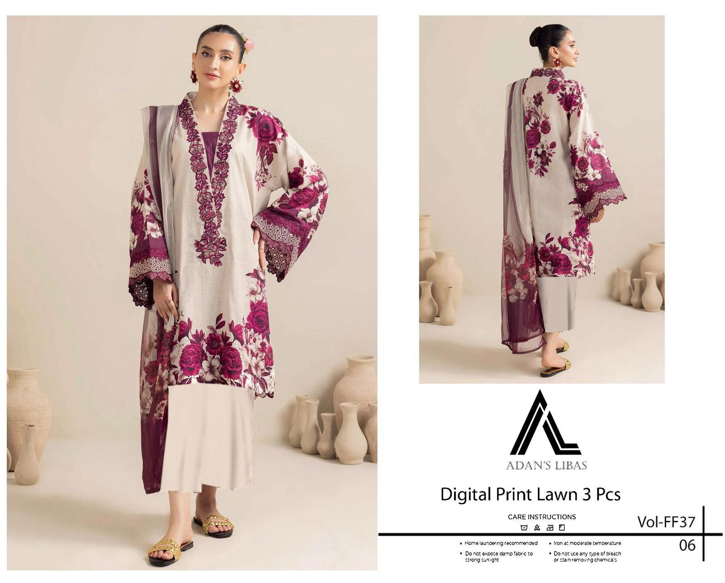 AIRJET LAWN DIGITAL PRINT VOLUME 3Pc - Summer Collection