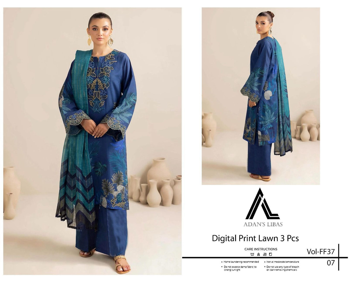 AIRJET LAWN DIGITAL PRINT VOLUME 3Pc - Summer Collection