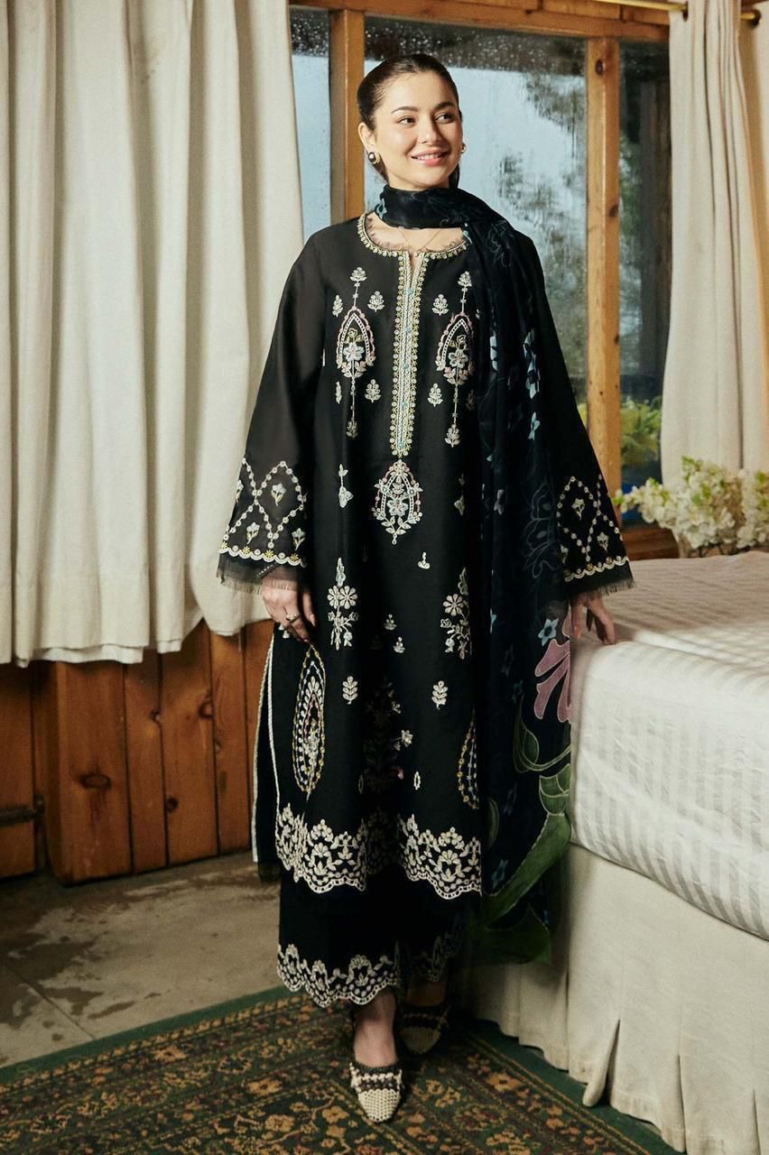 Zara Shahjahan | 3pc Unstitched Embroidered Lawn