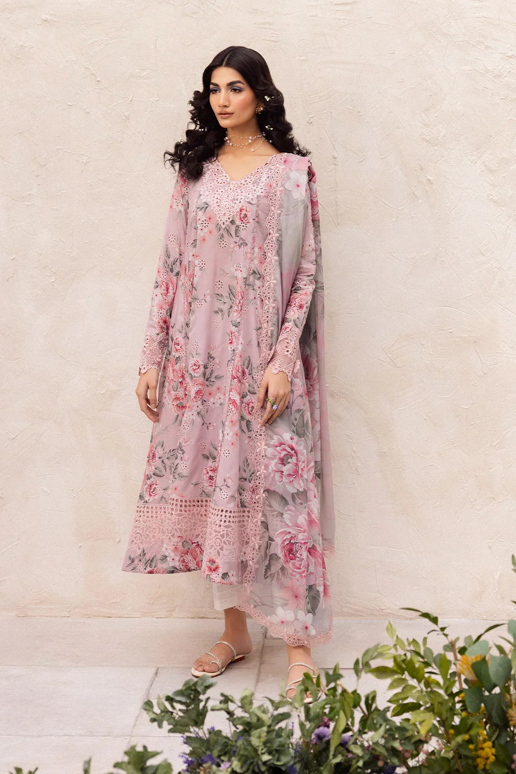 IZNIK | Embroidered Chikankari Unstitched Printed Lawn Suit